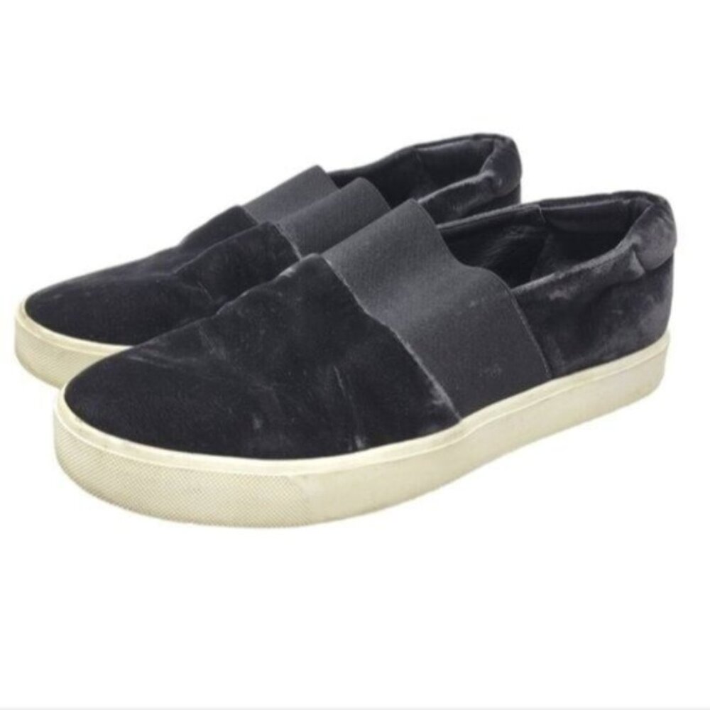 Vince | Velvet Blair Slip On Slide Sneaker Shoes Black Gray